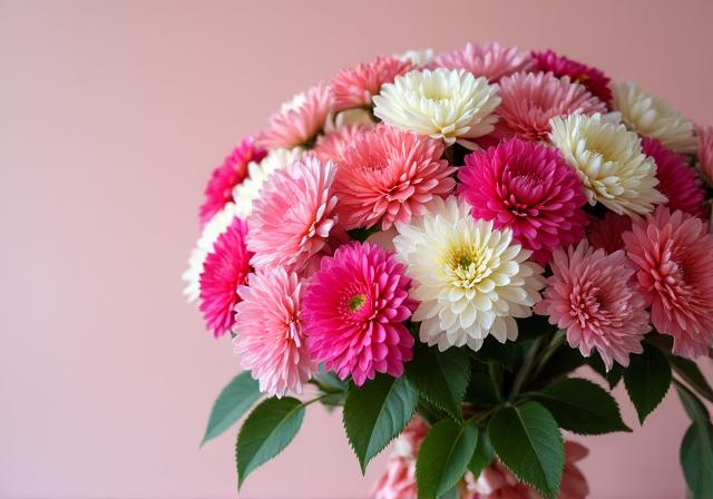 Яркий и пышный авторский букет с разнообразными цветами.